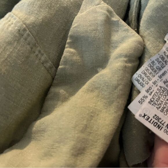 Zara Linen Green Button-Up Romper Playsuit size M - Picture 4 of 4